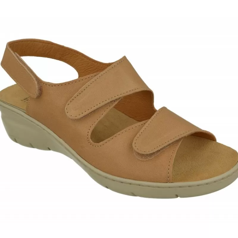 Comfort Class Sandalias-Sandalia De Triple Velcro De Con Piso Aligerado Combinada En Charol Y Grabado Con Planta De Descanso