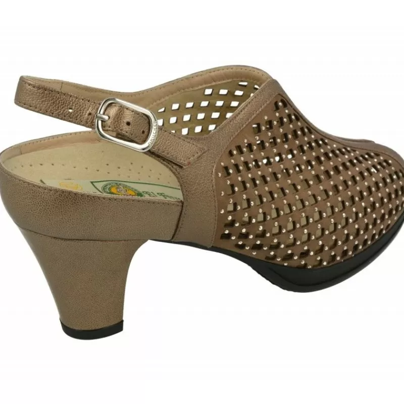 Drucker Calzapedic Sandalias-Sandalia De Vestir Drucker Con Pala Picada Combinada Con Tachas Metal Y Suela De Descanso Con Planta Movible