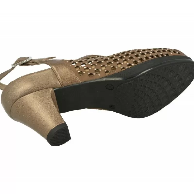 Drucker Calzapedic Sandalias-Sandalia De Vestir Drucker Con Pala Picada Combinada Con Tachas Metal Y Suela De Descanso Con Planta Movible