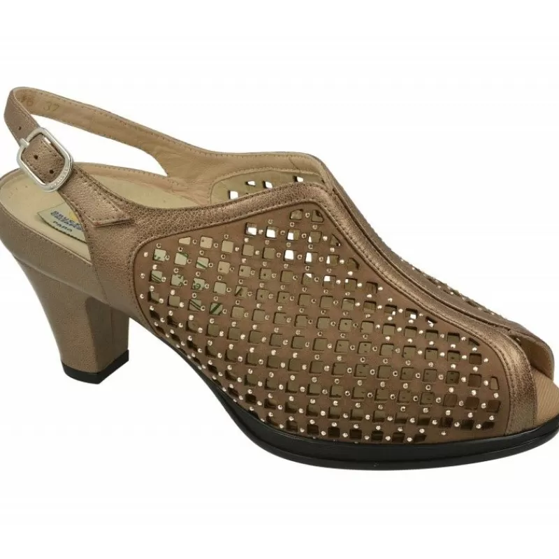 Drucker Calzapedic Sandalias-Sandalia De Vestir Drucker Con Pala Picada Combinada Con Tachas Metal Y Suela De Descanso Con Planta Movible