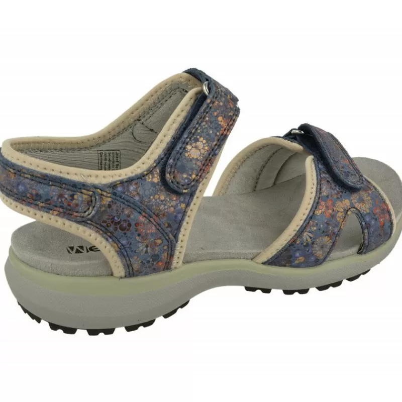 WESTLAND BY JOSEF SEIBEL antes ROMIKA Sandalias-Sandalia De Wesland Antes Romika Con Doble Velcro Ajustable En Piel Estampada Pico De Caucho Y Planta Anatomica De Descanso