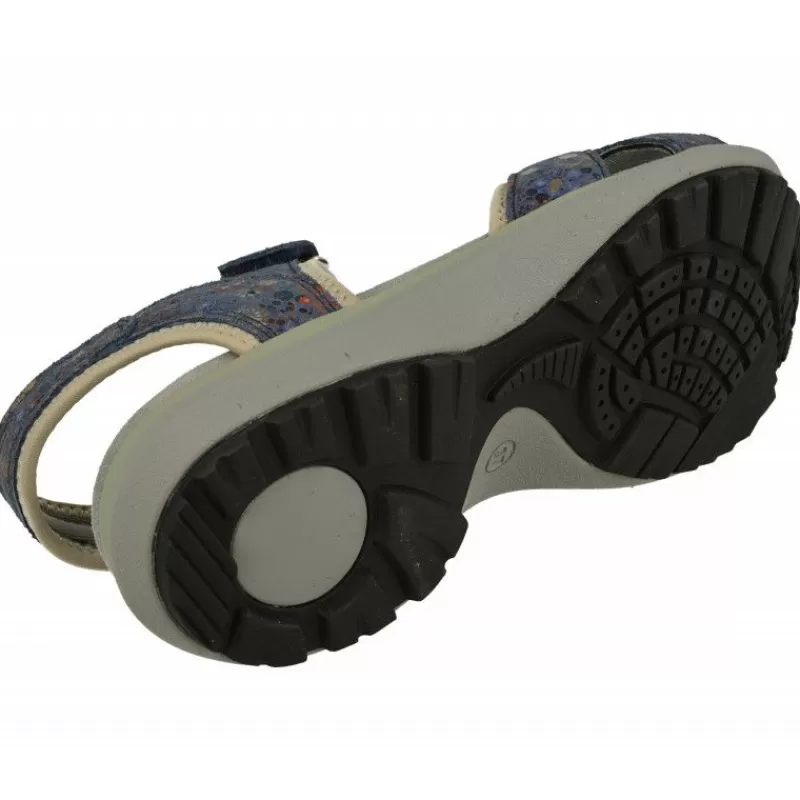 WESTLAND BY JOSEF SEIBEL antes ROMIKA Sandalias-Sandalia De Wesland Antes Romika Con Doble Velcro Ajustable En Piel Estampada Pico De Caucho Y Planta Anatomica De Descanso