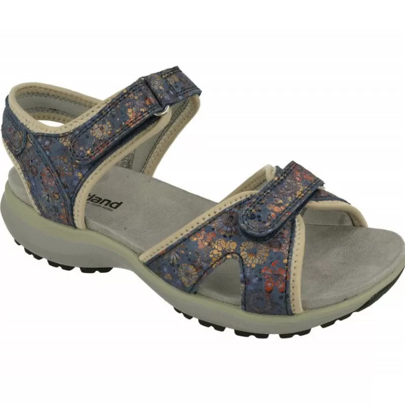 WESTLAND BY JOSEF SEIBEL antes ROMIKA Sandalias-Sandalia De Wesland Antes Romika Con Doble Velcro Ajustable En Piel Estampada Pico De Caucho Y Planta Anatomica De Descanso