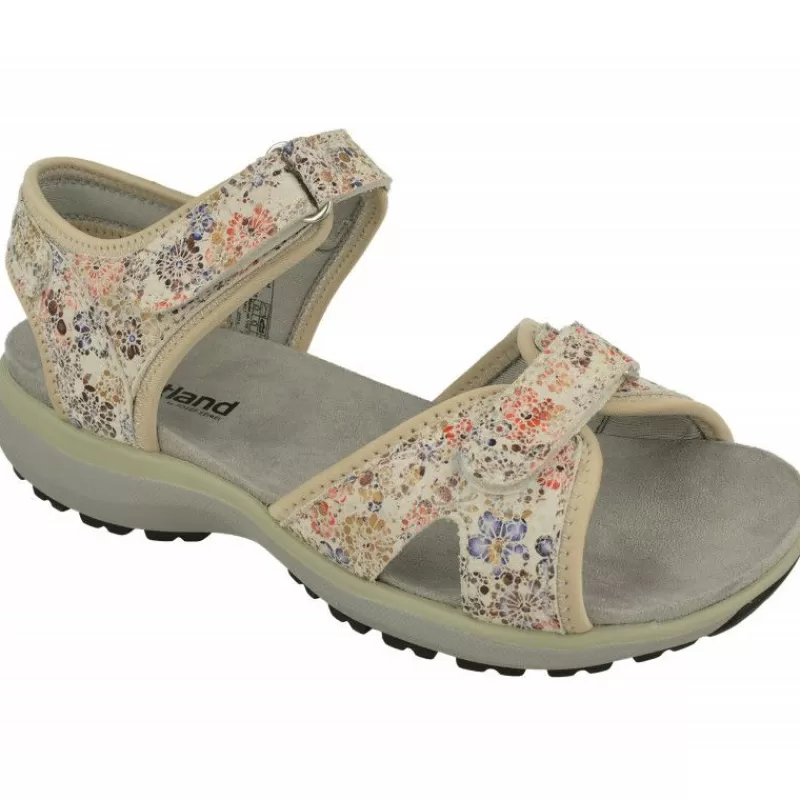 WESTLAND BY JOSEF SEIBEL antes ROMIKA Sandalias-Sandalia De Wesland Antes Romika Con Doble Velcro Ajustable En Piel Estampada Pico De Caucho Y Planta Anatomica De Descanso
