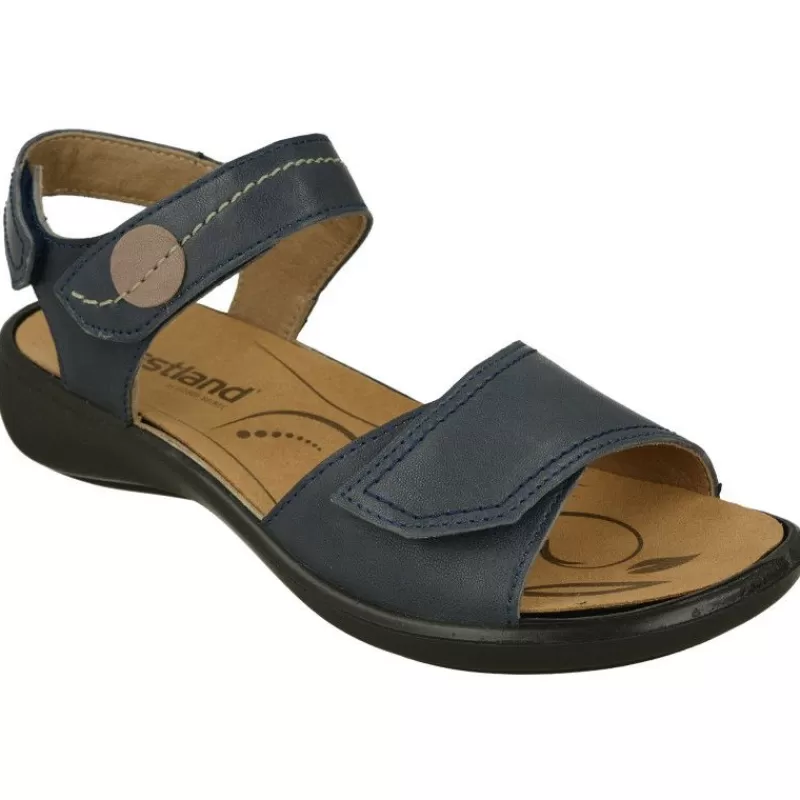 WESTLAND BY JOSEF SEIBEL antes ROMIKA Sandalias-Sandalia De Wesland Con Doble Tira Ajustable De Velcro En Piel Vacuna Con Planta De Descanso Extraible Y Piso De Poliuretano