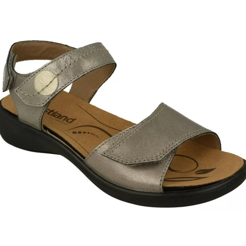 WESTLAND BY JOSEF SEIBEL antes ROMIKA Sandalias-Sandalia De Wesland Con Doble Tira Ajustable De Velcro En Piel Vacuna Con Planta De Descanso Extraible Y Piso De Poliuretano