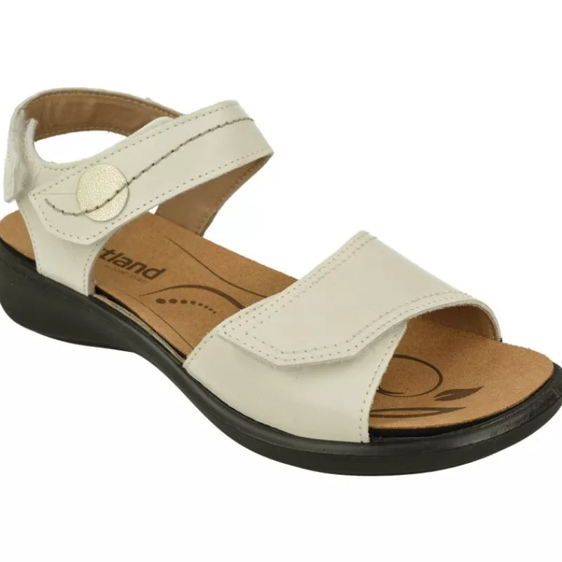 WESTLAND BY JOSEF SEIBEL antes ROMIKA Sandalias-Sandalia De Wesland Con Doble Tira Ajustable De Velcro En Piel Vacuna Con Planta De Descanso Extraible Y Piso De Poliuretano
