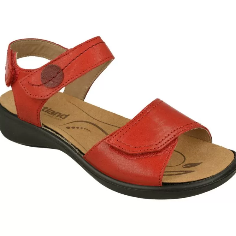 WESTLAND BY JOSEF SEIBEL antes ROMIKA Sandalias-Sandalia De Wesland Con Doble Tira Ajustable De Velcro En Piel Vacuna Con Planta De Descanso Extraible Y Piso De Poliuretano