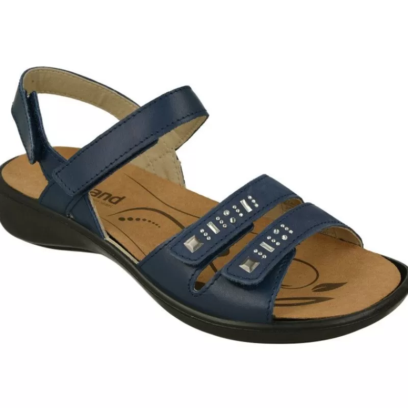 WESTLAND BY JOSEF SEIBEL antes ROMIKA Sandalias-Sandalia De Westland Antes Romika En Piel Estampada Con Triple Ajuste De Velcro, Planta De Descanso Extraible Y Piso De Caucho