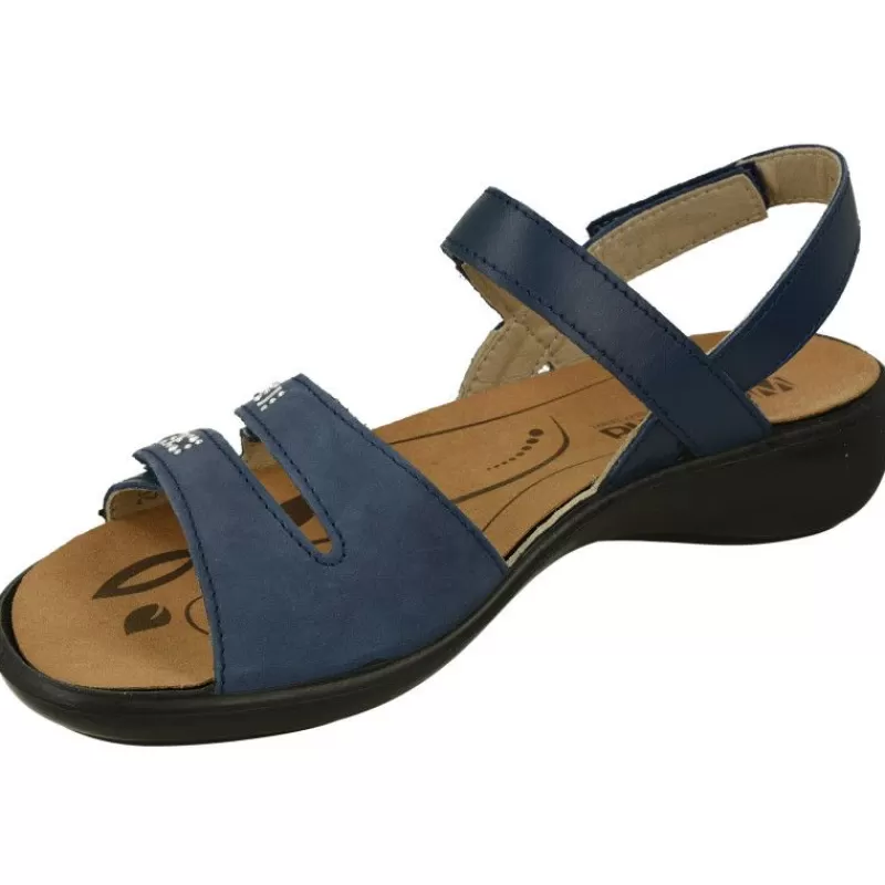 WESTLAND BY JOSEF SEIBEL antes ROMIKA Sandalias-Sandalia De Westland Antes Romika En Piel Estampada Con Triple Ajuste De Velcro, Planta De Descanso Extraible Y Piso De Caucho