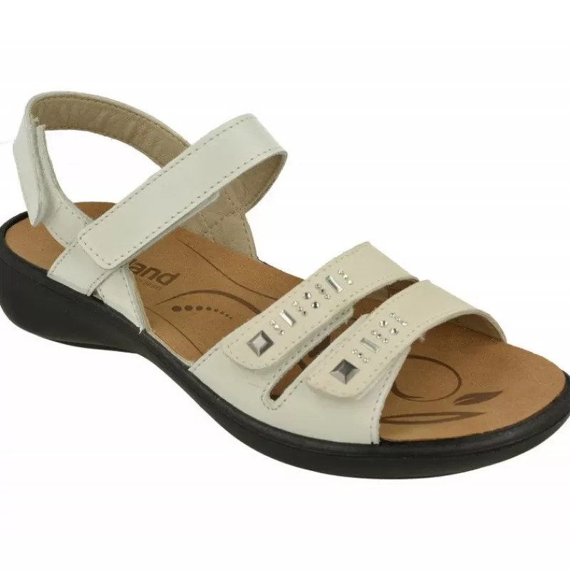 WESTLAND BY JOSEF SEIBEL antes ROMIKA Sandalias-Sandalia De Westland Antes Romika En Piel Estampada Con Triple Ajuste De Velcro, Planta De Descanso Extraible Y Piso De Caucho