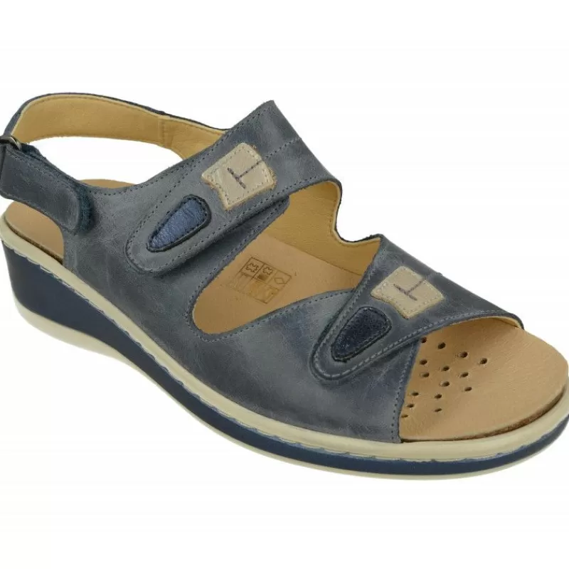 Doctor Cutillas Sandalias-Sandalia Del Con Doble Tira De Velcro En Pala De Piel Engrasada Con Planta Extraible Movible Y Poliuretano