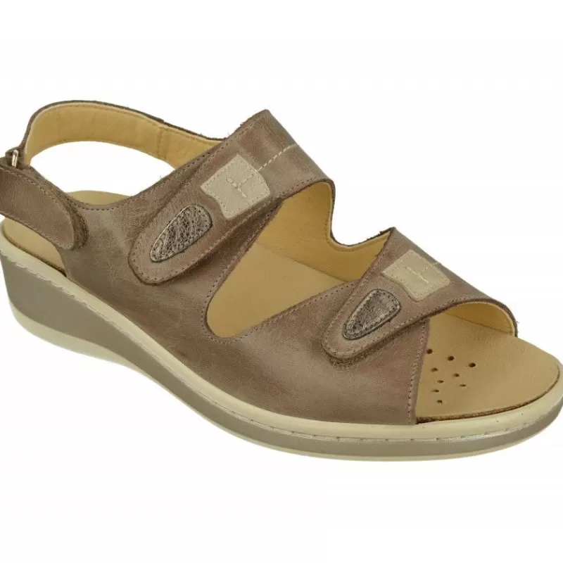 Doctor Cutillas Sandalias-Sandalia Del Con Doble Tira De Velcro En Pala De Piel Engrasada Con Planta Extraible Movible Y Poliuretano