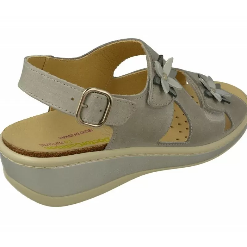 Doctor Cutillas Sandalias-Sandalia Del Con Doble Velcro Y Flor En Pala Con Piso De Descanso Y Palnta Anatomica Extraible
