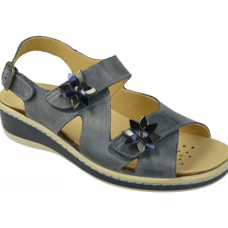 Doctor Cutillas Sandalias-Sandalia Del Con Doble Velcro Y Flor En Pala Con Piso De Descanso Y Palnta Anatomica Extraible