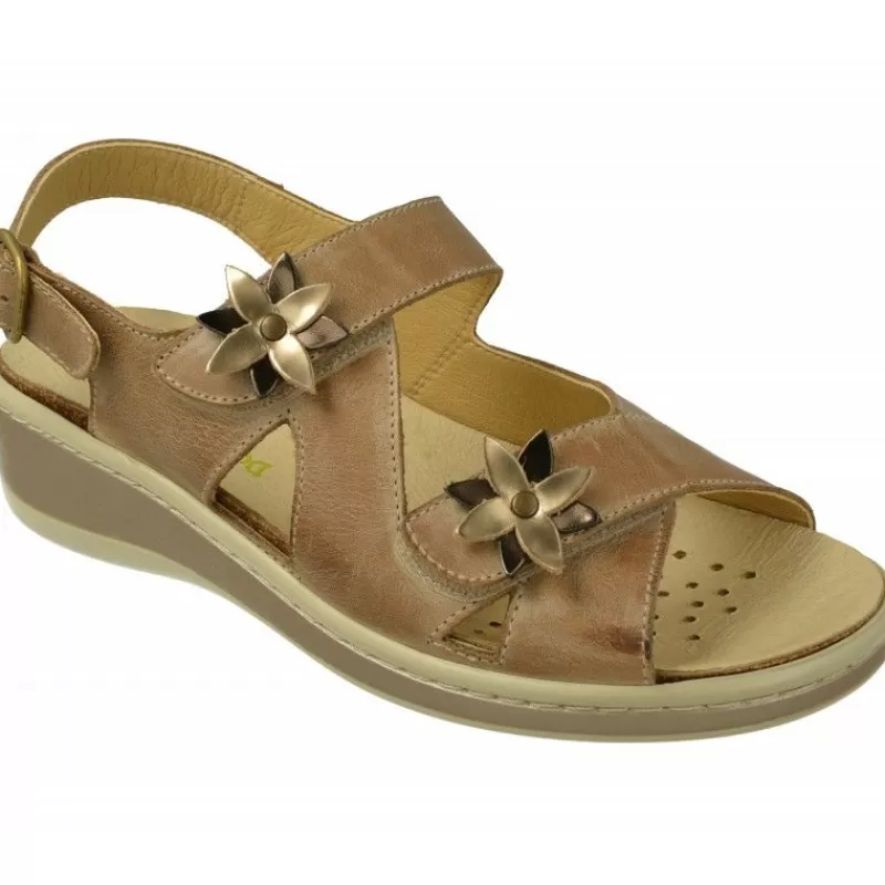Doctor Cutillas Sandalias-Sandalia Del Con Doble Velcro Y Flor En Pala Con Piso De Descanso Y Palnta Anatomica Extraible