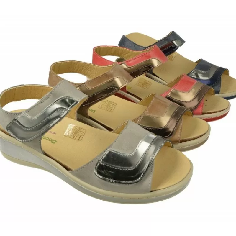 Doctor Cutillas Sandalias-Sandalia Del Con Soble Tira De Velcro Ajustable En Piel Vacuna Con Planta De Descanso Extraible Y Piso De Amorti