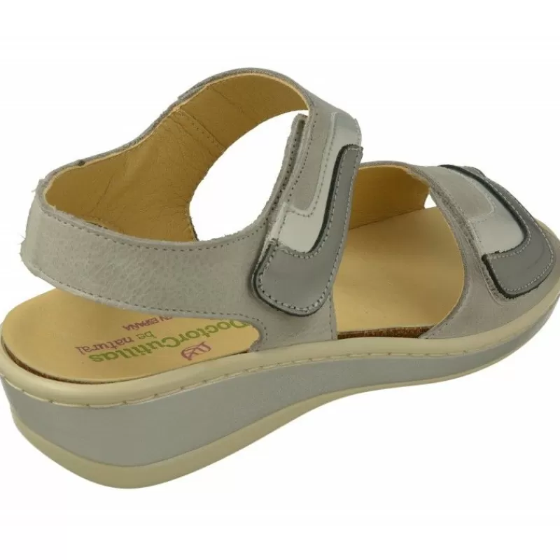 Doctor Cutillas Sandalias-Sandalia Del Con Soble Tira De Velcro Ajustable En Piel Vacuna Con Planta De Descanso Extraible Y Piso De Amorti