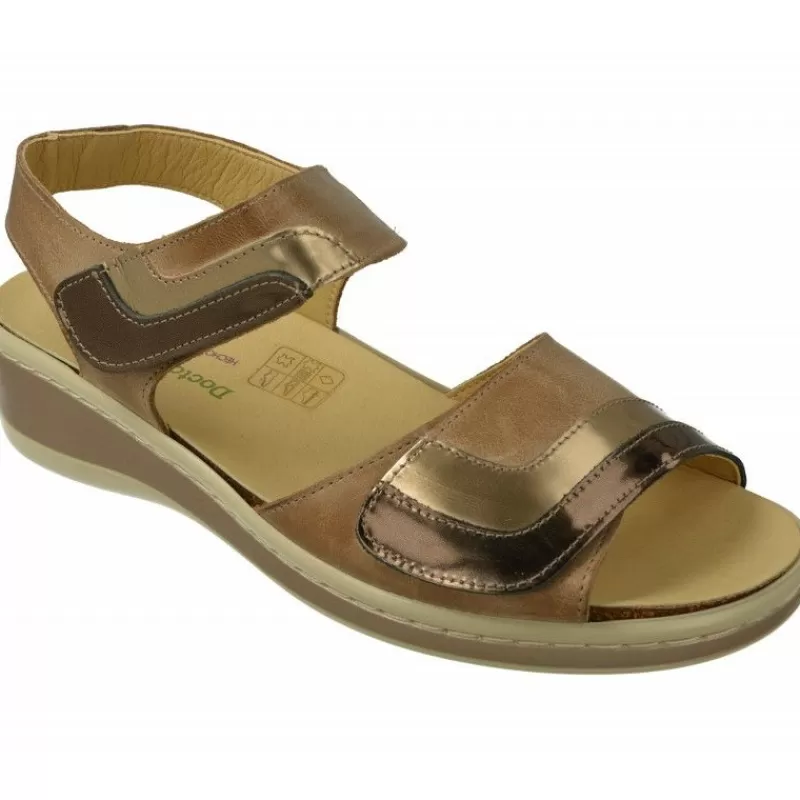 Doctor Cutillas Sandalias-Sandalia Del Con Soble Tira De Velcro Ajustable En Piel Vacuna Con Planta De Descanso Extraible Y Piso De Amorti