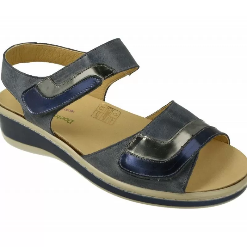 Doctor Cutillas Sandalias-Sandalia Del Con Soble Tira De Velcro Ajustable En Piel Vacuna Con Planta De Descanso Extraible Y Piso De Amorti