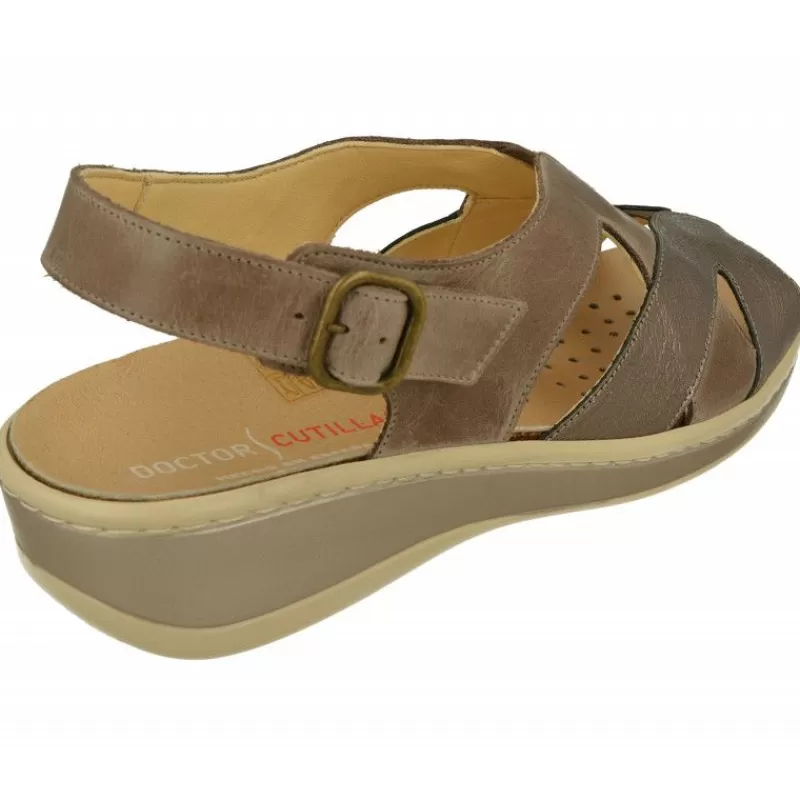 Doctor Cutillas Sandalias-Sandalia Del Con Tiras Cruzadas Y Elastico Central, Planta Anatomica Y Piso De Poliuretano