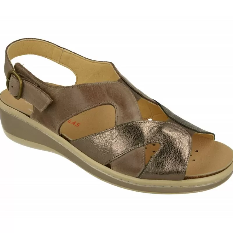 Doctor Cutillas Sandalias-Sandalia Del Con Tiras Cruzadas Y Elastico Central, Planta Anatomica Y Piso De Poliuretano