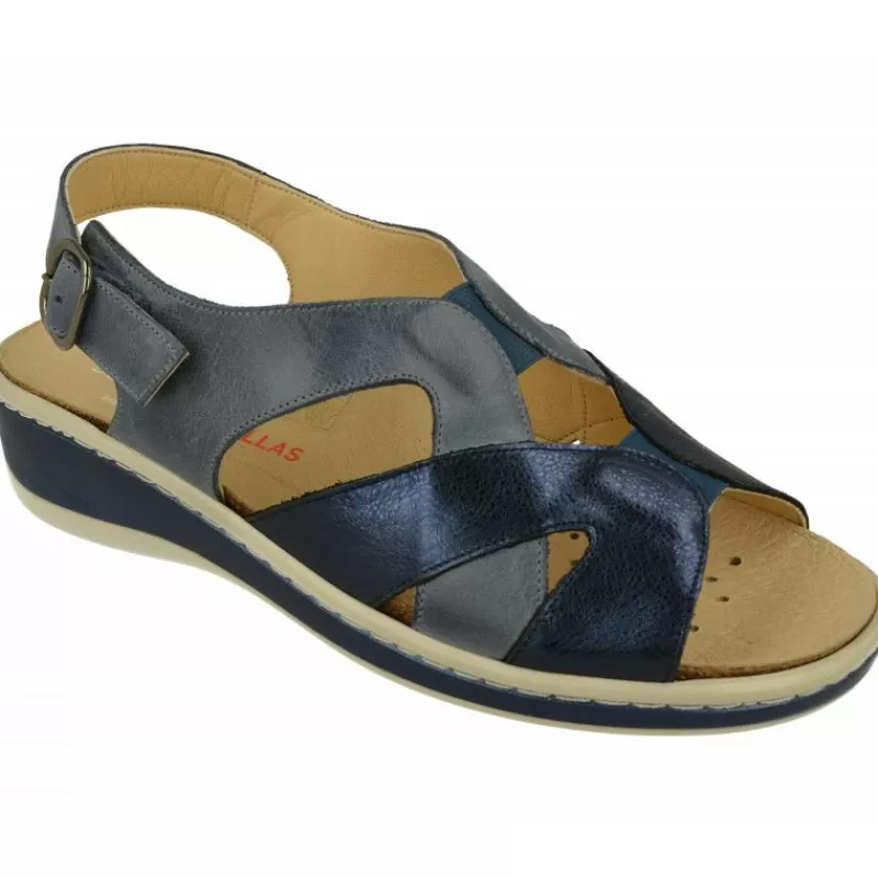 Doctor Cutillas Sandalias-Sandalia Del Con Tiras Cruzadas Y Elastico Central, Planta Anatomica Y Piso De Poliuretano