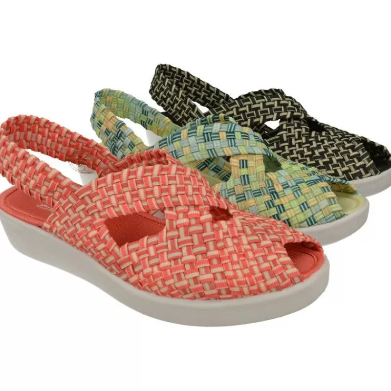 Doctor Cutillas Sandalias-Sandalia Del En Lona Trenzada Combinada Con Piso Microporoso Ligero Y Flexible