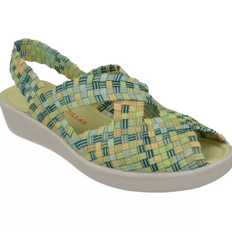 Doctor Cutillas Sandalias-Sandalia Del En Lona Trenzada Combinada Con Piso Microporoso Ligero Y Flexible
