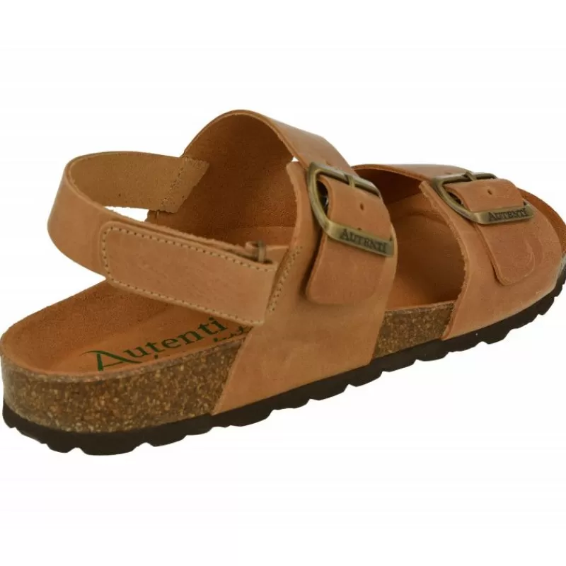 AUTENTI Sandalias-Sandalnia De Anatomica Con Doble Hebilla Ajustable Y Planta Anatomica Y Piso Microporoso Aligerado Cuero