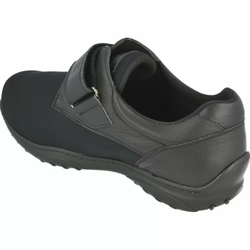 Calzamedi Velcros-Velcro De Con Pala De Lycra Elastica, Especial Pie Diabetico. Negro