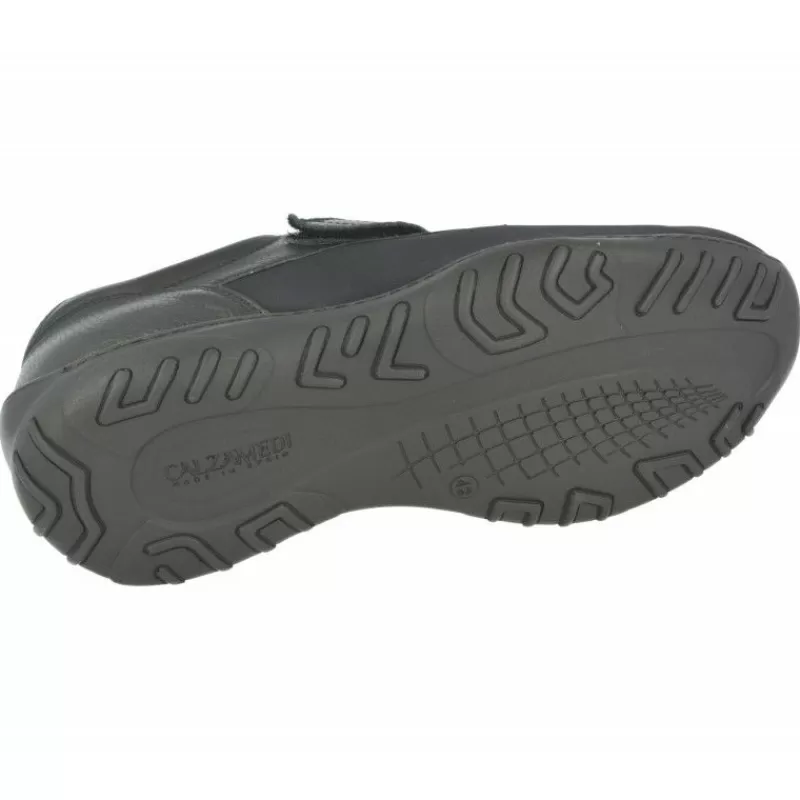 Calzamedi Velcros-Velcro De Con Pala De Lycra Elastica, Especial Pie Diabetico. Negro