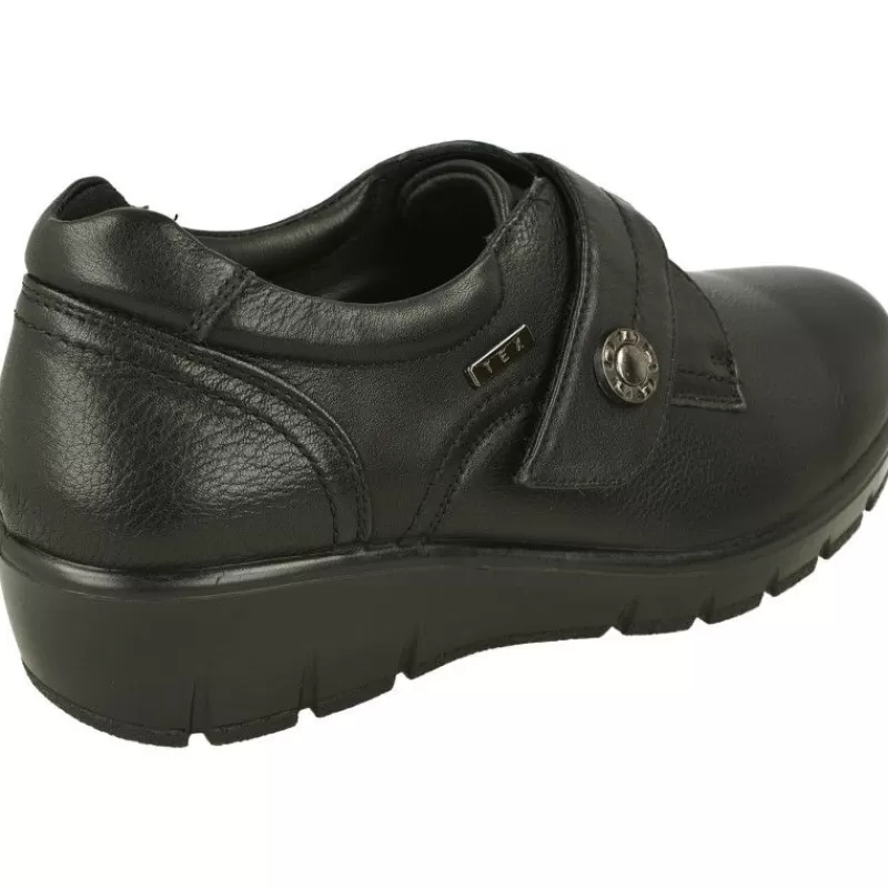 G Comfort Velcros-Velcro De En Pala Lisa Y Piel Vacuna Con Forro Impermeable Y Piso De Amortiguacion Con Planta Extraible De Descanso Negro