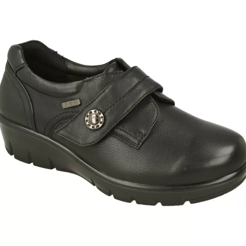 G Comfort Velcros-Velcro De En Pala Lisa Y Piel Vacuna Con Forro Impermeable Y Piso De Amortiguacion Con Planta Extraible De Descanso Negro