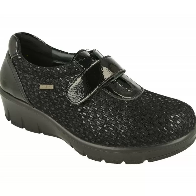 G Comfort Velcros-Velcro De En Piel Grabada Con Planta De Descanso, Piso De Amortiguacion Y Membrana Impermeable