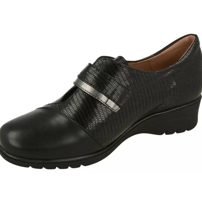 PieSanto Velcros-Velcro De De Piel Combinada Con Piso De Caucho Y Horma De Ancho Especial Con Planta Extraible