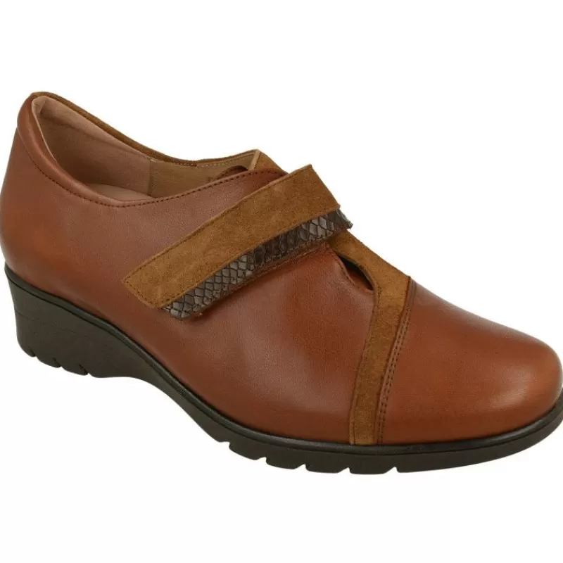 PieSanto Velcros-Velcro De De Piel Combinada Con Piso De Caucho Y Horma De Ancho Especial Con Planta Extraible