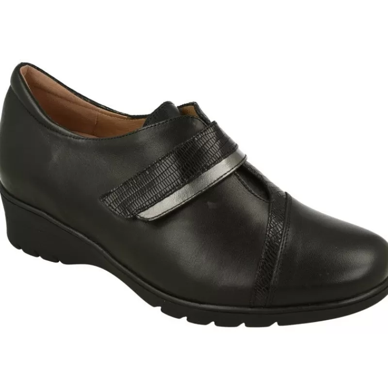 PieSanto Velcros-Velcro De De Piel Combinada Con Piso De Caucho Y Horma De Ancho Especial Con Planta Extraible