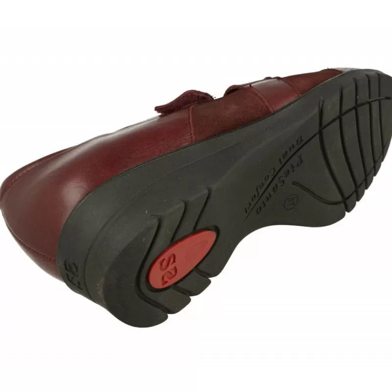PieSanto Velcros-Velcro De De Tiras Cruzadas En Piel Combinada Con Grabado Y Ante. Piso De Caucho Y Planta De Descanso Extraible