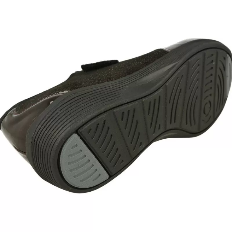 Doctor Cutillas Velcros-Velcro Del En Piel Combinada Charol Grabado, Piso Pluma Latex Y Planta De Descanso Extraible