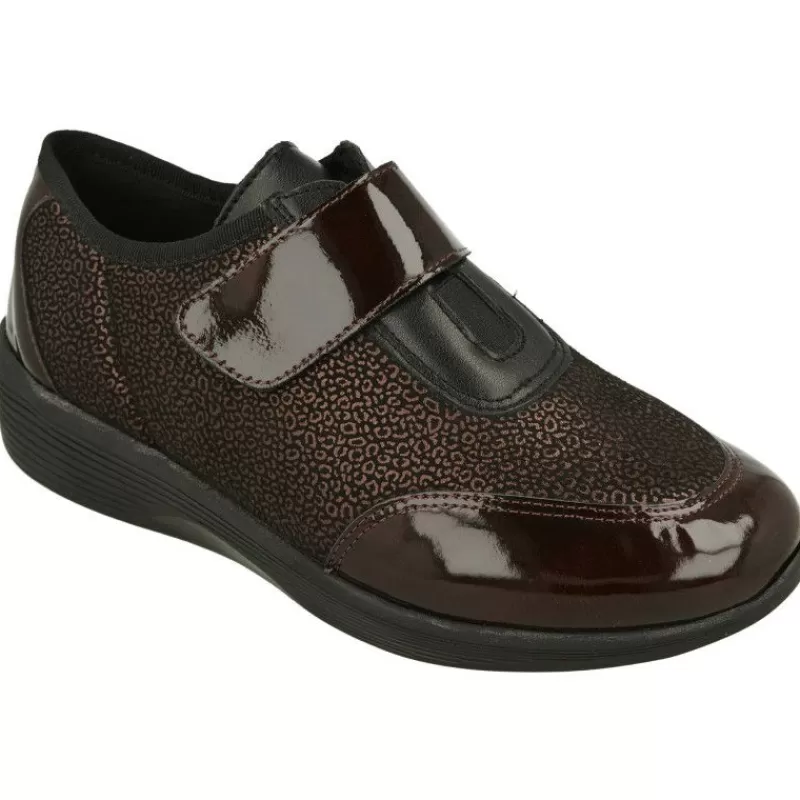 Doctor Cutillas Velcros-Velcro Del En Piel Combinada Charol Grabado, Piso Pluma Latex Y Planta De Descanso Extraible