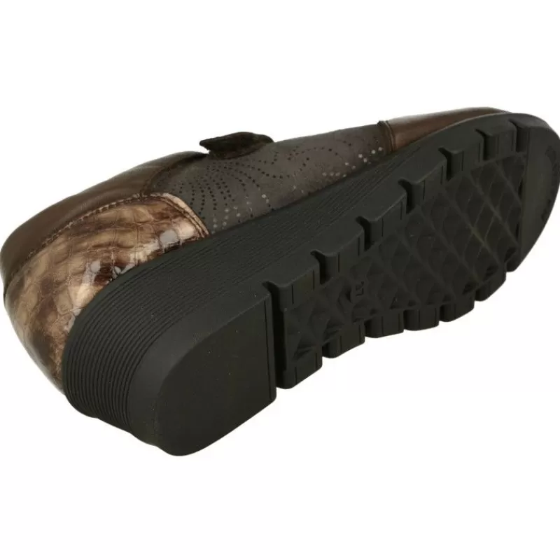 Doctor Cutillas Velcros-Velcro Del En Piel Grabada Combinada Con Metalizado Y Piso De Poliuretano Con Planta Extraible