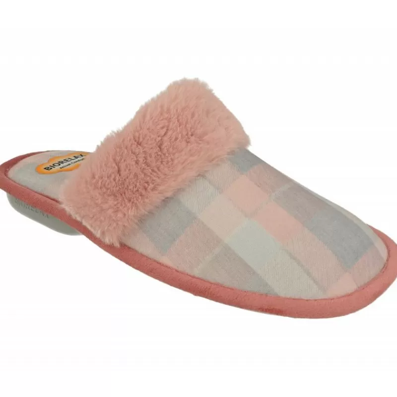Cosdam Chinelas-Zapatilla Chinela De Biorelax En Pano Cuadros Con Planta De Descanso Y Piso De Goma