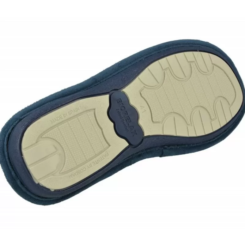 Cosdam Chinelas-Zapatilla Chinela De Con Suela Y Planta Biorelax En Pano Liso De Dacha Con Bordado Lateral