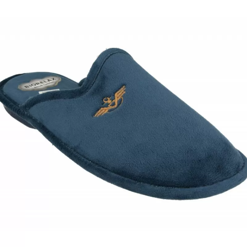 Cosdam Chinelas-Zapatilla Chinela De Con Suela Y Planta Biorelax En Pano Liso De Dacha Con Bordado Lateral