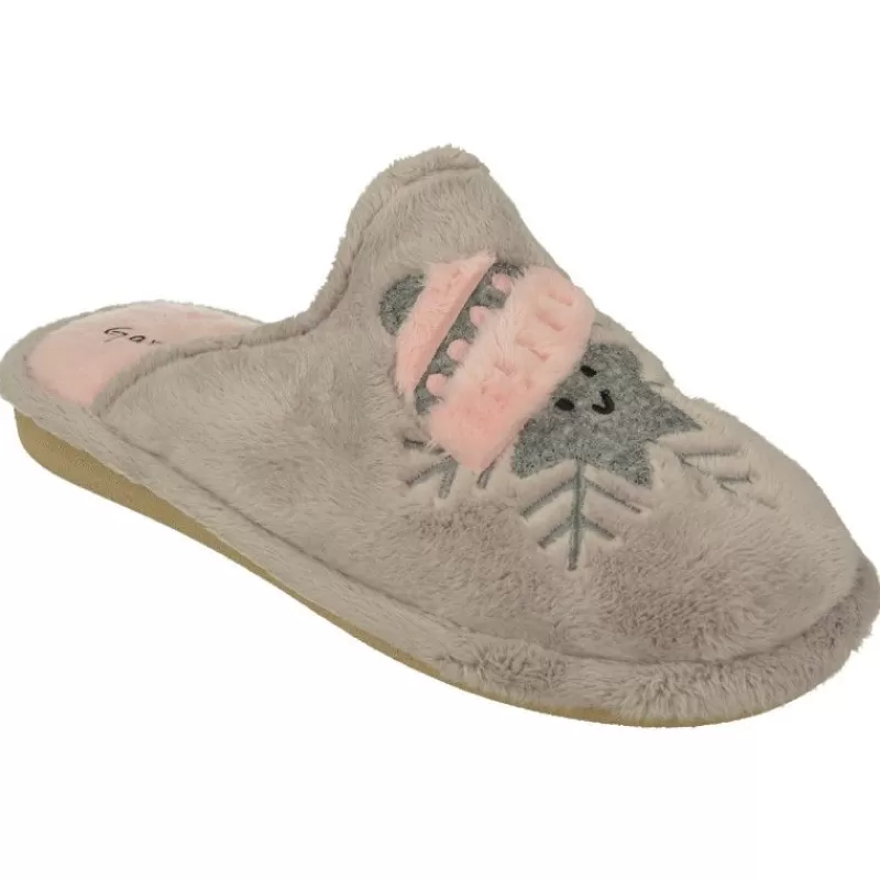 Garzon Chinelas-Zapatilla Chinela De Con Bordado Copos De Nieve En Pano Dacha Y Piso Microporoso Especial Parquet Gris
