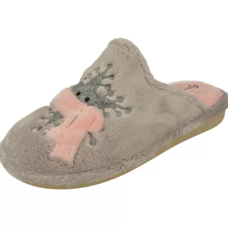 Garzon Chinelas-Zapatilla Chinela De Con Bordado Copos De Nieve En Pano Dacha Y Piso Microporoso Especial Parquet Gris