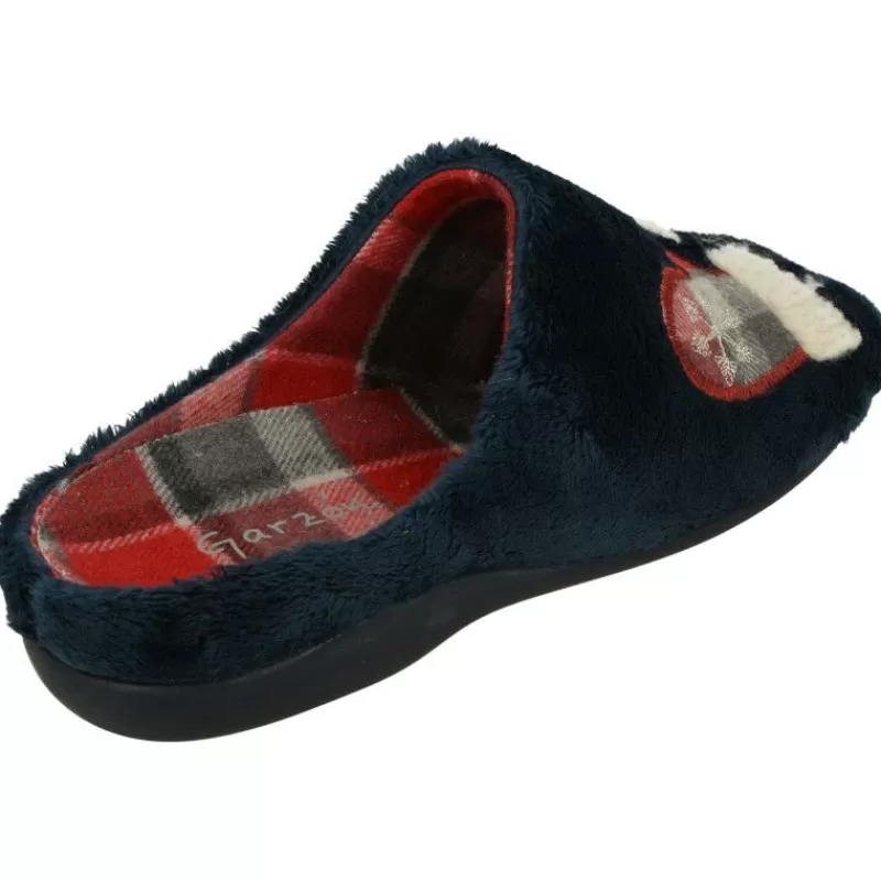 Garzon Chinelas-Zapatilla Chinela De Con Bordado Gorro Manoplas Y Gorro, Planta De Descanso Extraible Con Suela De Caucho