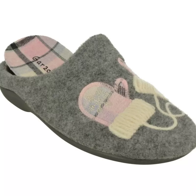 Garzon Chinelas-Zapatilla Chinela De Con Bordado Gorro Manoplas Y Gorro, Planta De Descanso Extraible Con Suela De Caucho