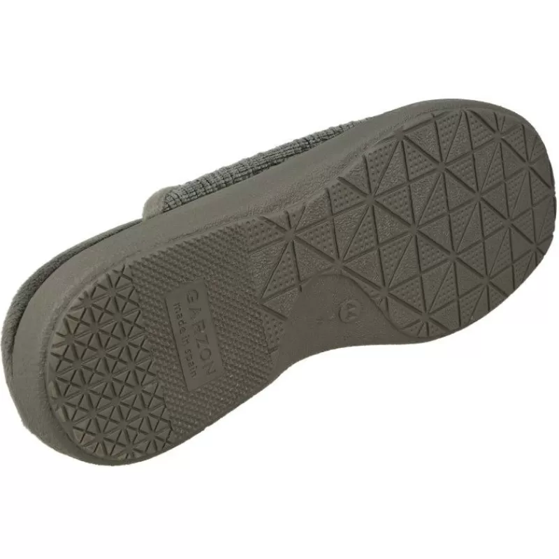 Garzon Chinelas-Zapatilla Chinela De En Pano Aterciopelado Con Piso De Caucho Flexible Y Confortable Gris